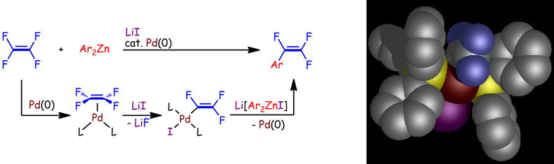 Palladium-catalyzed coupling reactions of tetrafluoroethylene with arylzinc compounds